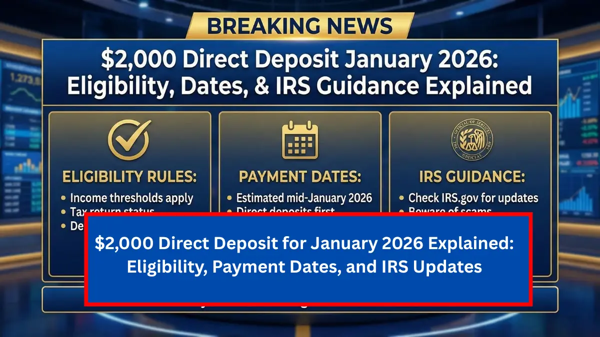 $2,000 Direct Deposit January 2026 Explained: Eligibility Rules, Payment Dates, and IRS Guidance